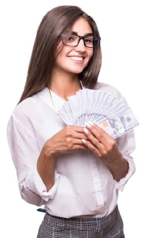 Woman Holding Cash